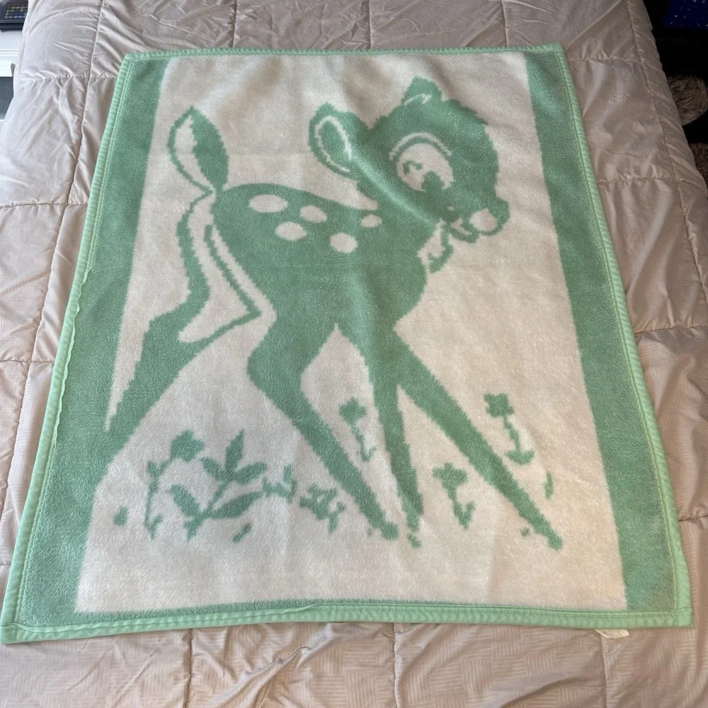 Vintage Disney Bambi Baby Blanket Crib Blanket 36